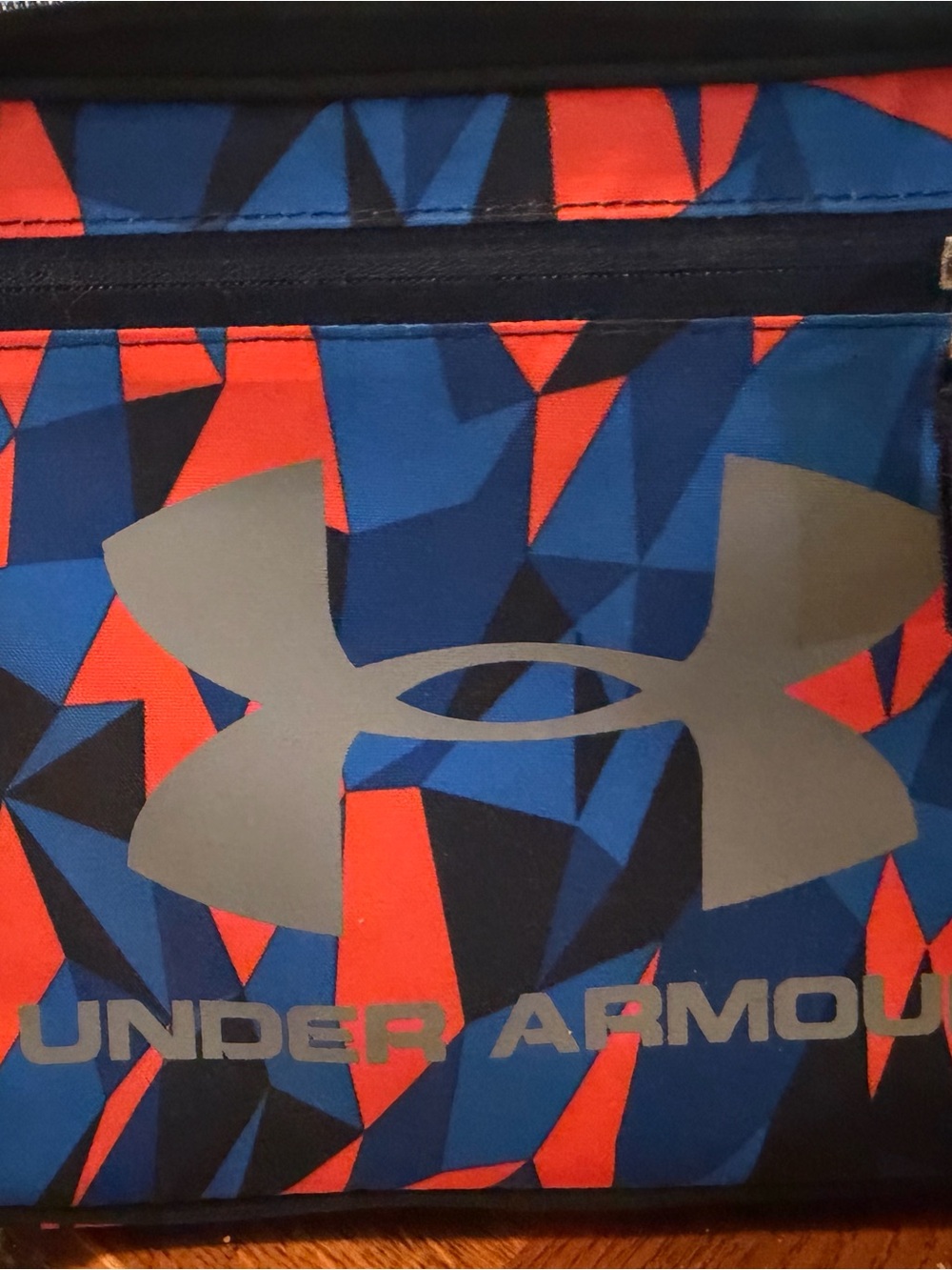 Under Armour Geometric Blue & Orange Duffel with Silver Logo